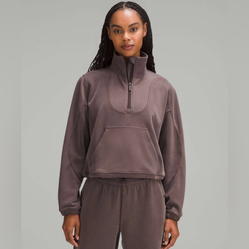 Brushed Softstreme Ribbed Half Zip. Espresso. New With Tags. RARE!!  Size 8